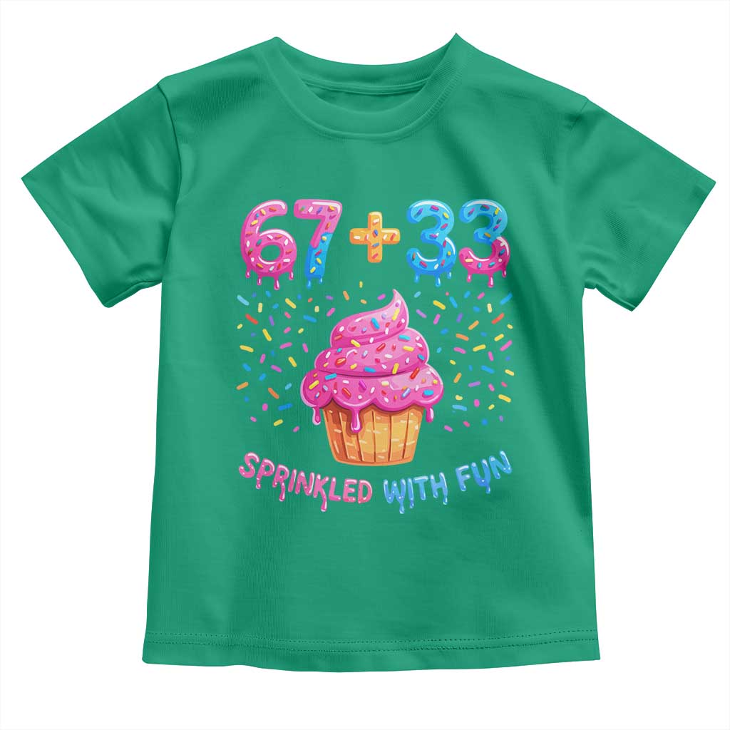 100th Day of School Girl Toddler T Shirt 67 33 100 Days Sprinkled With Fun Cupcake Six Seven Meme