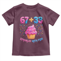 100th Day of School Girl Toddler T Shirt 67 33 100 Days Sprinkled With Fun Cupcake Six Seven Meme