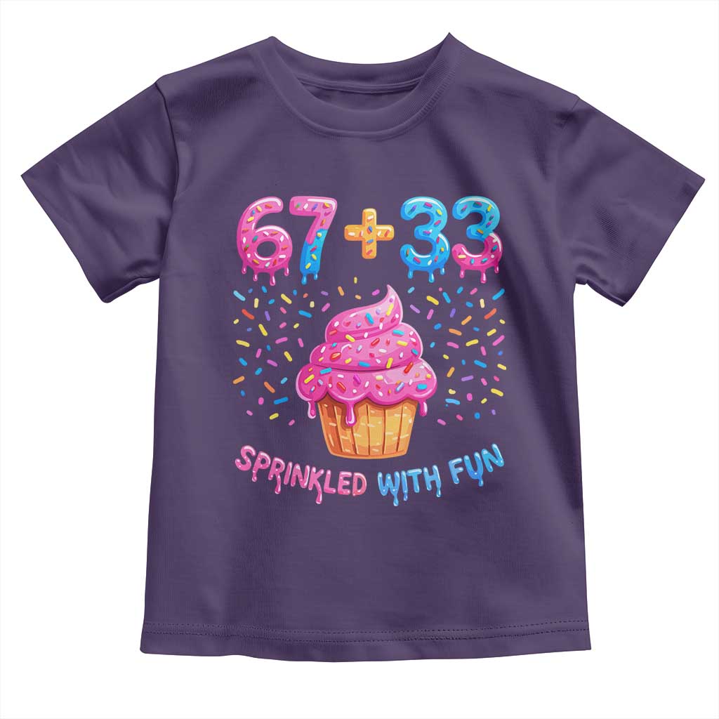 100th Day of School Girl Toddler T Shirt 67 33 100 Days Sprinkled With Fun Cupcake Six Seven Meme