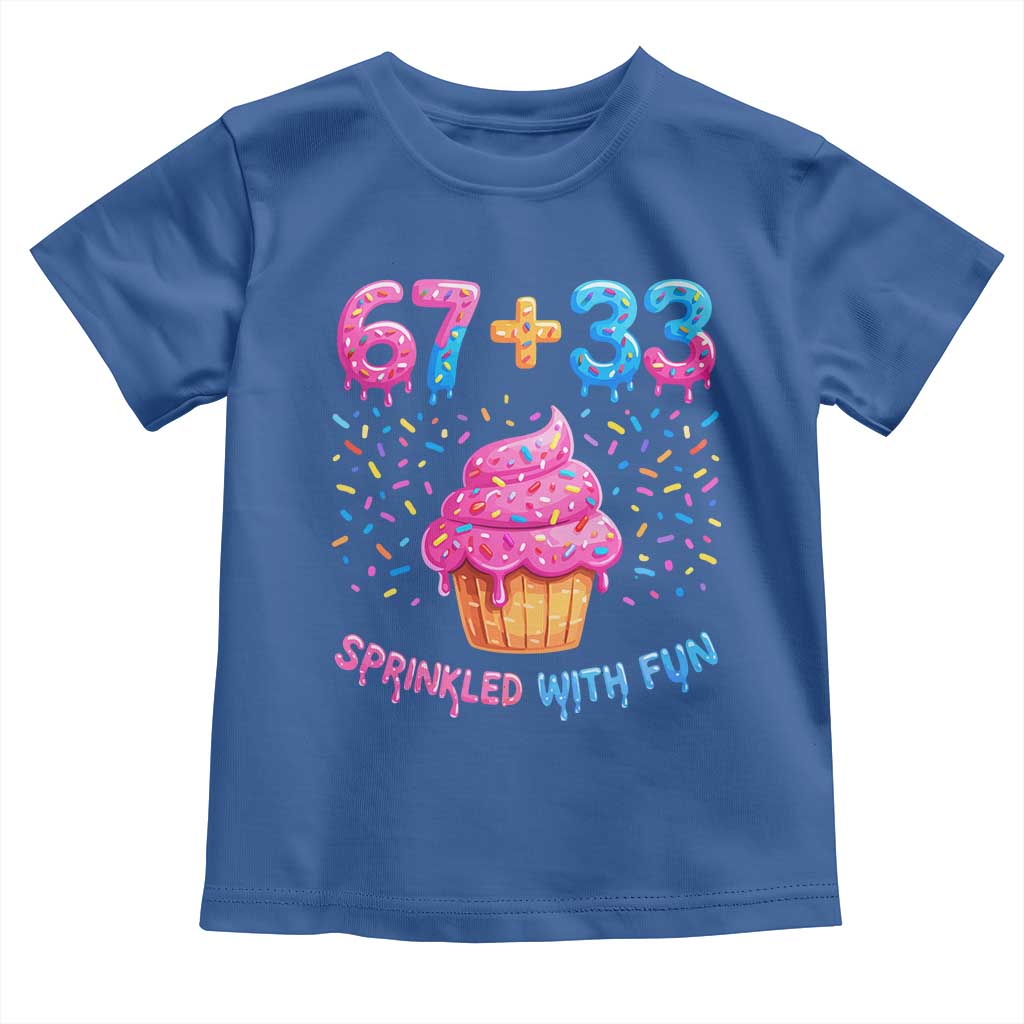 100th Day of School Girl Toddler T Shirt 67 33 100 Days Sprinkled With Fun Cupcake Six Seven Meme