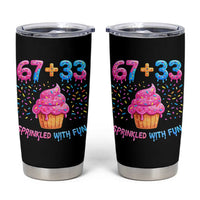 100th Day of School Girl Tumbler Cup 67 33 100 Days Sprinkled With Fun Cupcake Six Seven Meme