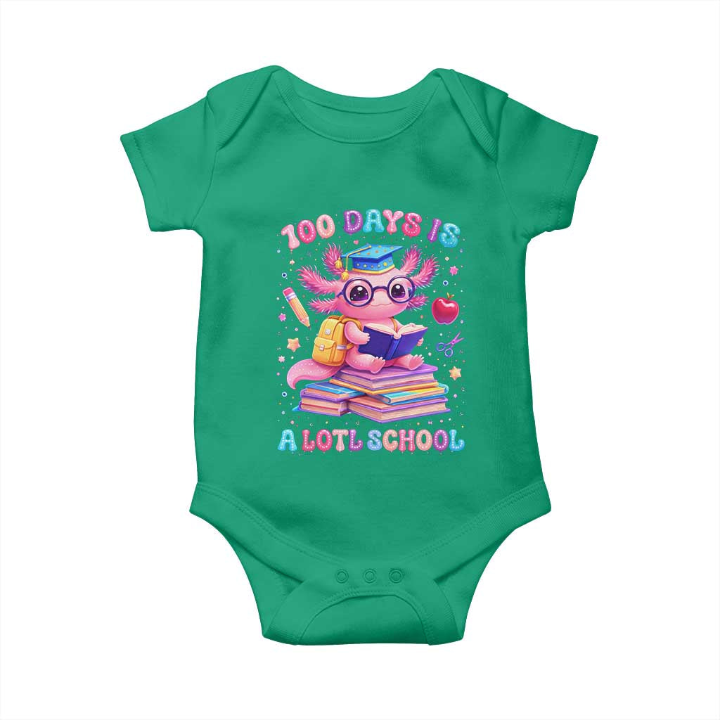 Axolotl 100 Days Of School Baby Onesie 100 Days Is Alotl School
