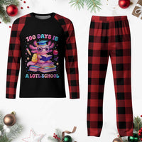 Axolotl 100 Days Of School Plaid Pajama Set 100 Days Is Alotl School