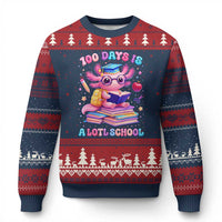 Axolotl 100 Days Of School Ugly Christmas Sweater 100 Days Is Alotl School
