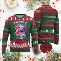 Axolotl 100 Days Of School Ugly Christmas Sweater 100 Days Is Alotl School