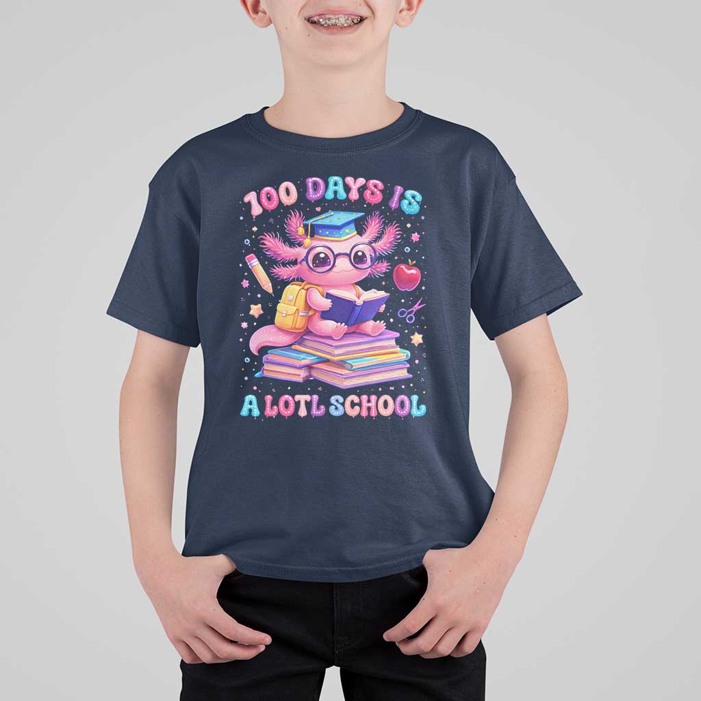 Axolotl 100 Days Of School T Shirt For Kid 100 Days Is Alotl School