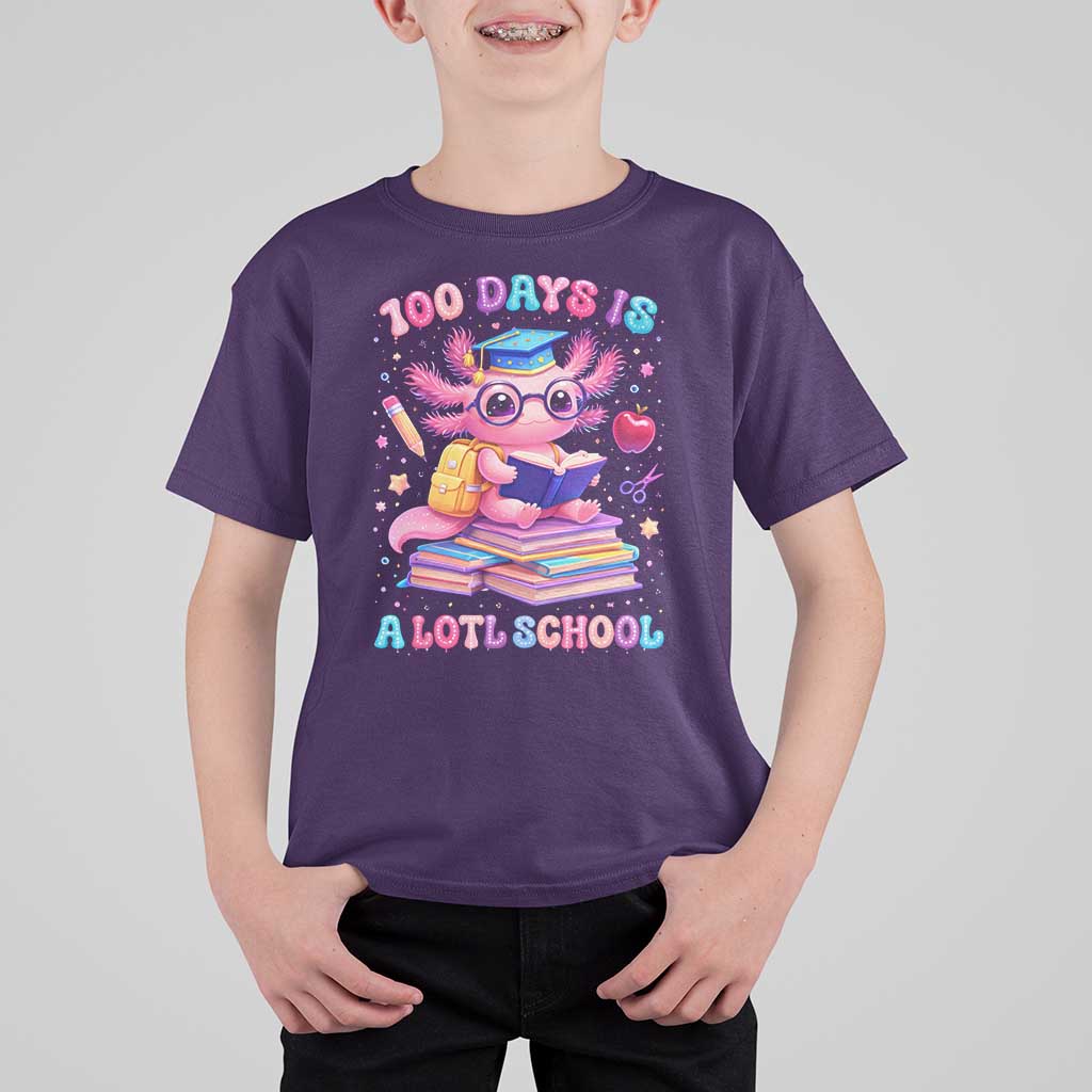 Axolotl 100 Days Of School T Shirt For Kid 100 Days Is Alotl School
