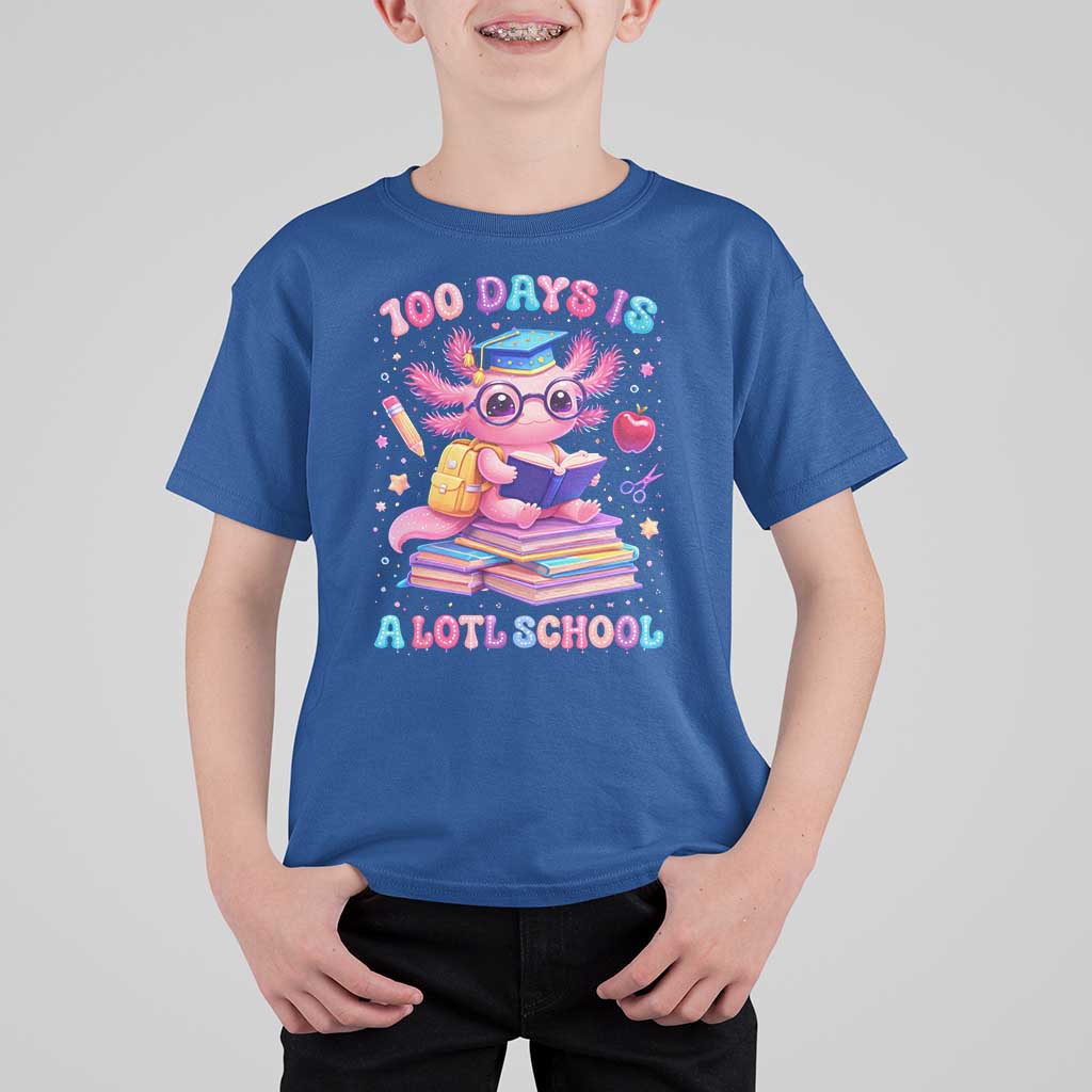 Axolotl 100 Days Of School T Shirt For Kid 100 Days Is Alotl School