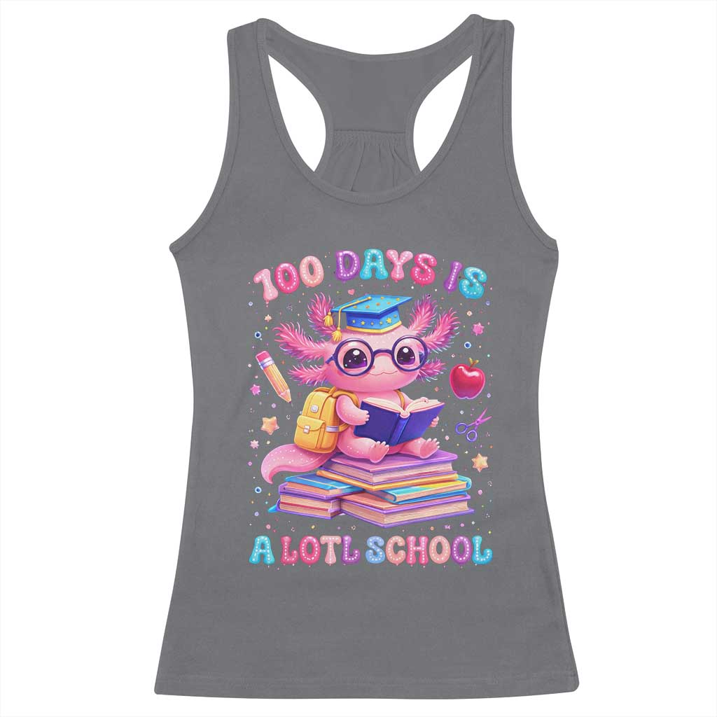 Axolotl 100 Days Of School Racerback Tank Top 100 Days Is Alotl School