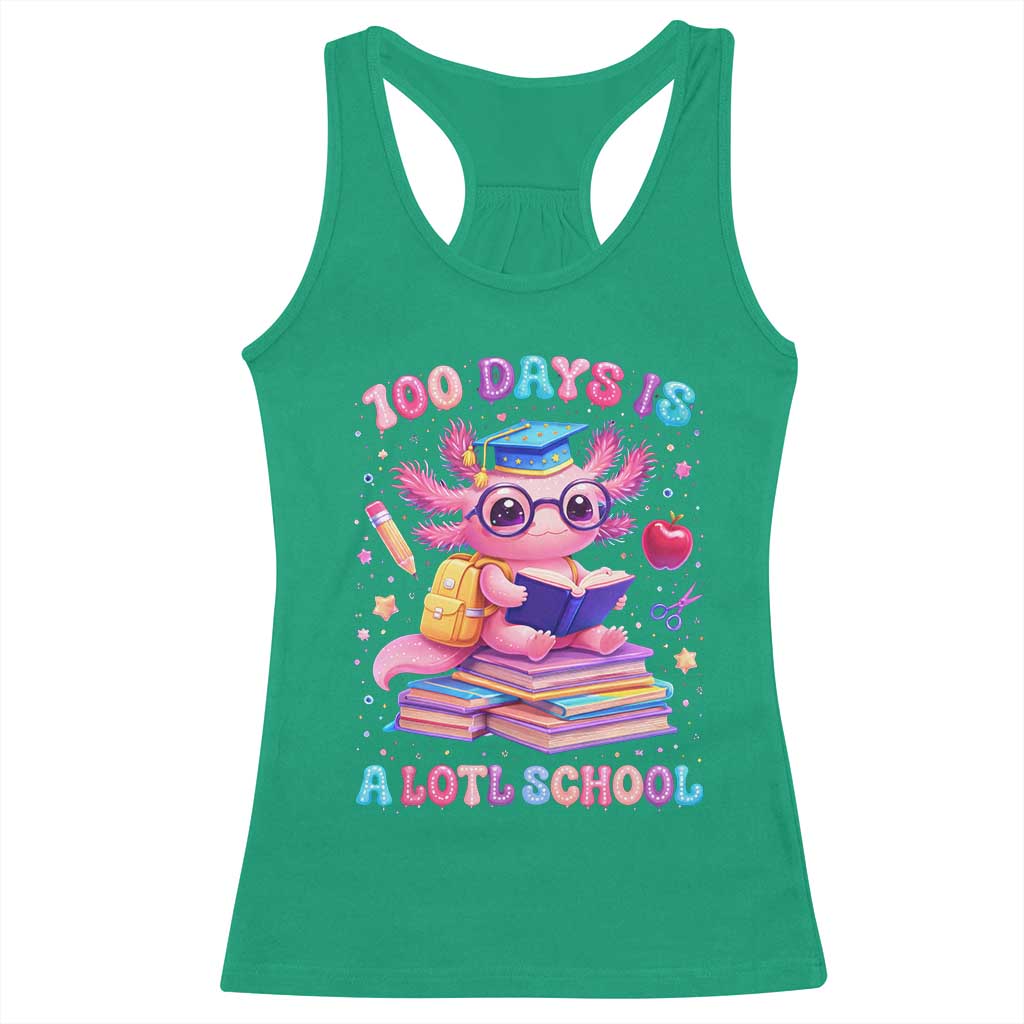 Axolotl 100 Days Of School Racerback Tank Top 100 Days Is Alotl School