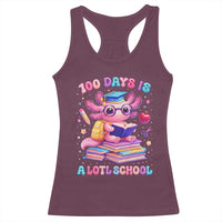 Axolotl 100 Days Of School Racerback Tank Top 100 Days Is Alotl School