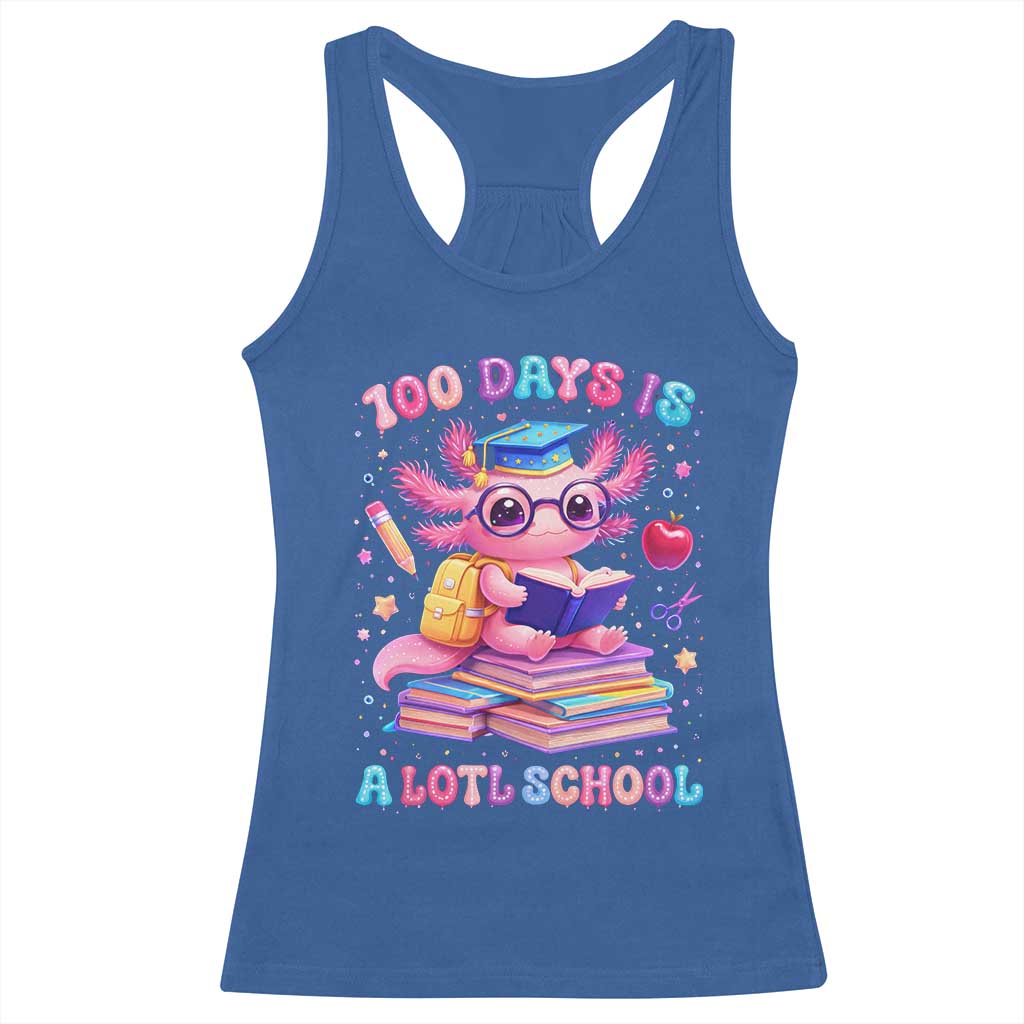 Axolotl 100 Days Of School Racerback Tank Top 100 Days Is Alotl School