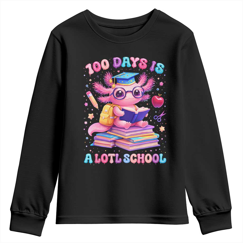 Axolotl 100 Days Of School Youth Sweatshirt 100 Days Is Alotl School
