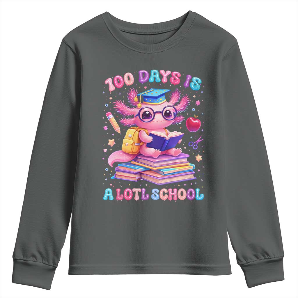 Axolotl 100 Days Of School Youth Sweatshirt 100 Days Is Alotl School