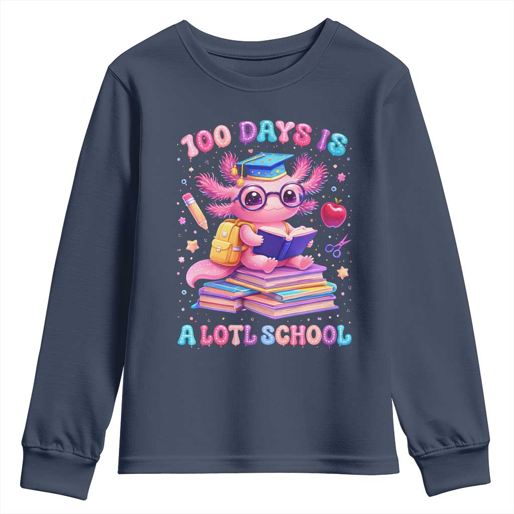 Axolotl 100 Days Of School Youth Sweatshirt 100 Days Is Alotl School