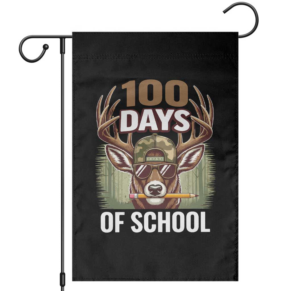 Deer 100 Days Of School Garden Flag Camo Bucked 100 Days Smarter