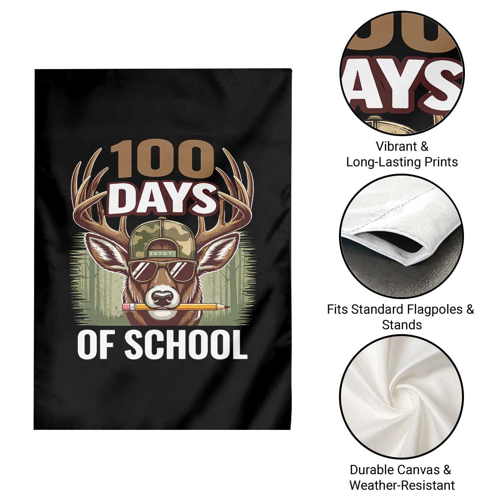 Deer 100 Days Of School Garden Flag Camo Bucked 100 Days Smarter