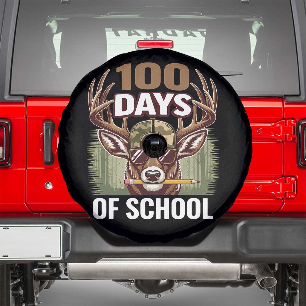 Deer 100 Days Of School Spare Tire Cover Camo Bucked 100 Days Smarter