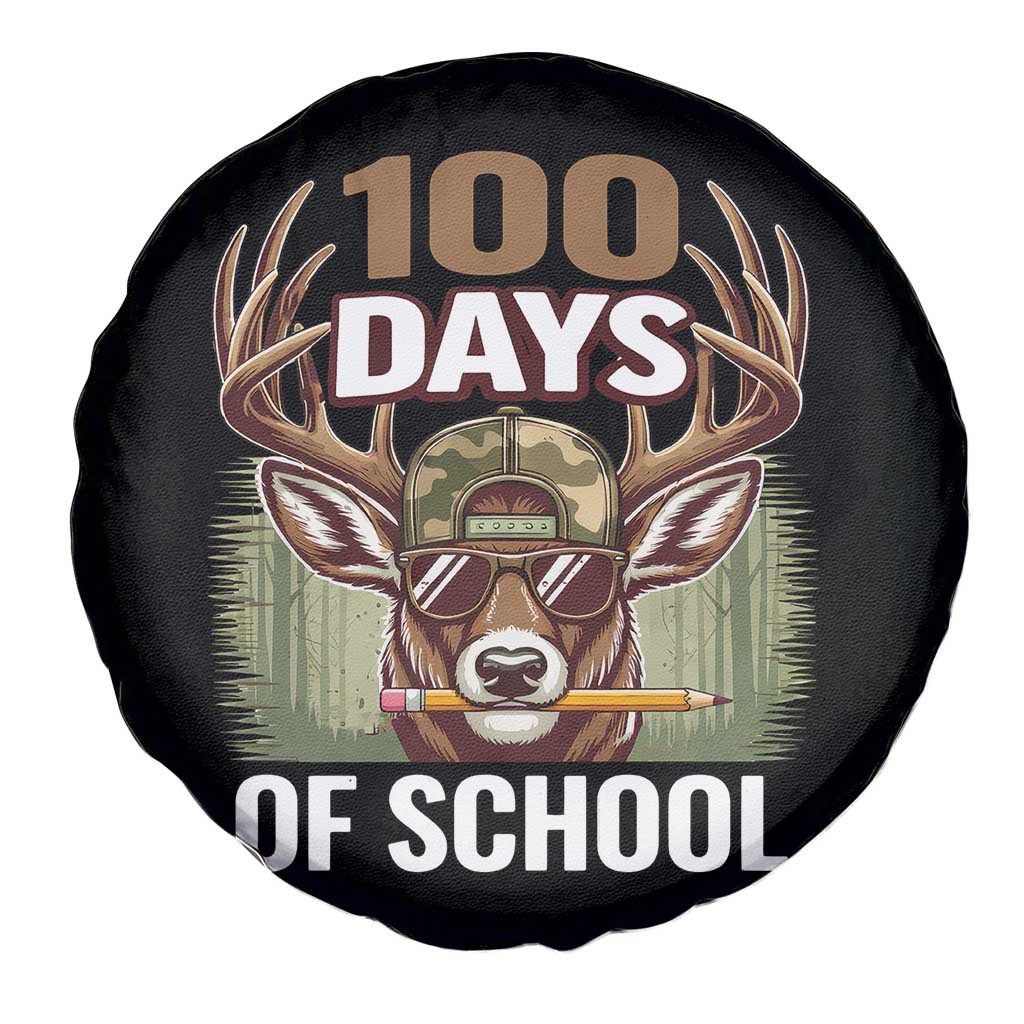 Deer 100 Days Of School Spare Tire Cover Camo Bucked 100 Days Smarter