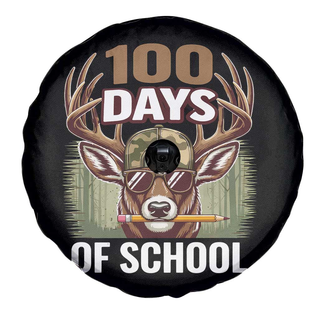 Deer 100 Days Of School Spare Tire Cover Camo Bucked 100 Days Smarter