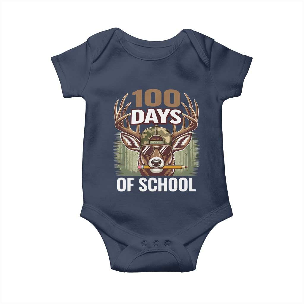 Deer 100 Days Of School Baby Onesie Camo Bucked 100 Days Smarter
