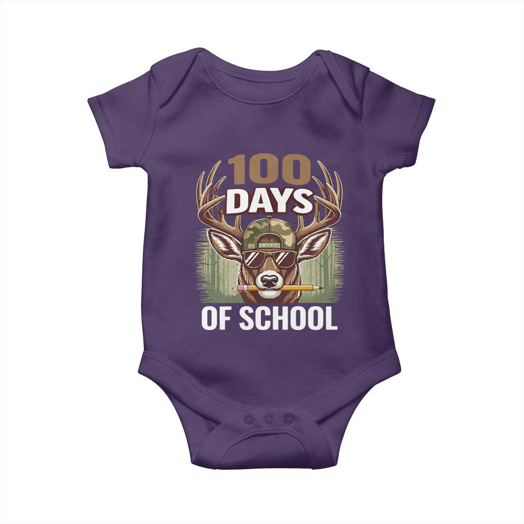 Deer 100 Days Of School Baby Onesie Camo Bucked 100 Days Smarter