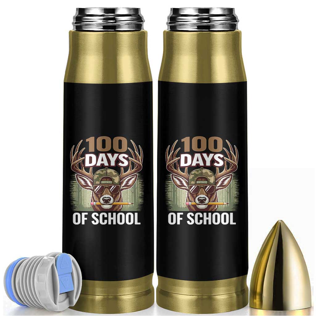 Deer 100 Days Of School Bullet Tumbler Camo Bucked 100 Days Smarter