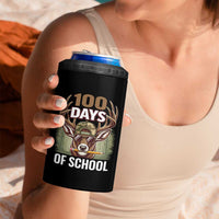 Deer 100 Days Of School 4 in 1 Can Cooler Tumbler Camo Bucked 100 Days Smarter