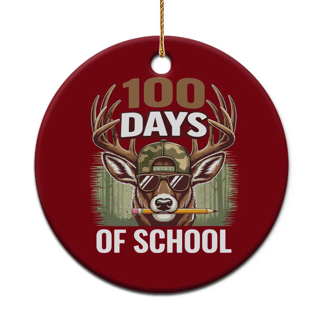 Deer 100 Days Of School Ceramic Ornament Camo Bucked 100 Days Smarter