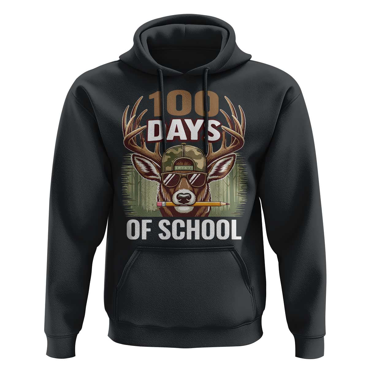 Deer 100 Days Of School Hoodie Camo Bucked 100 Days Smarter