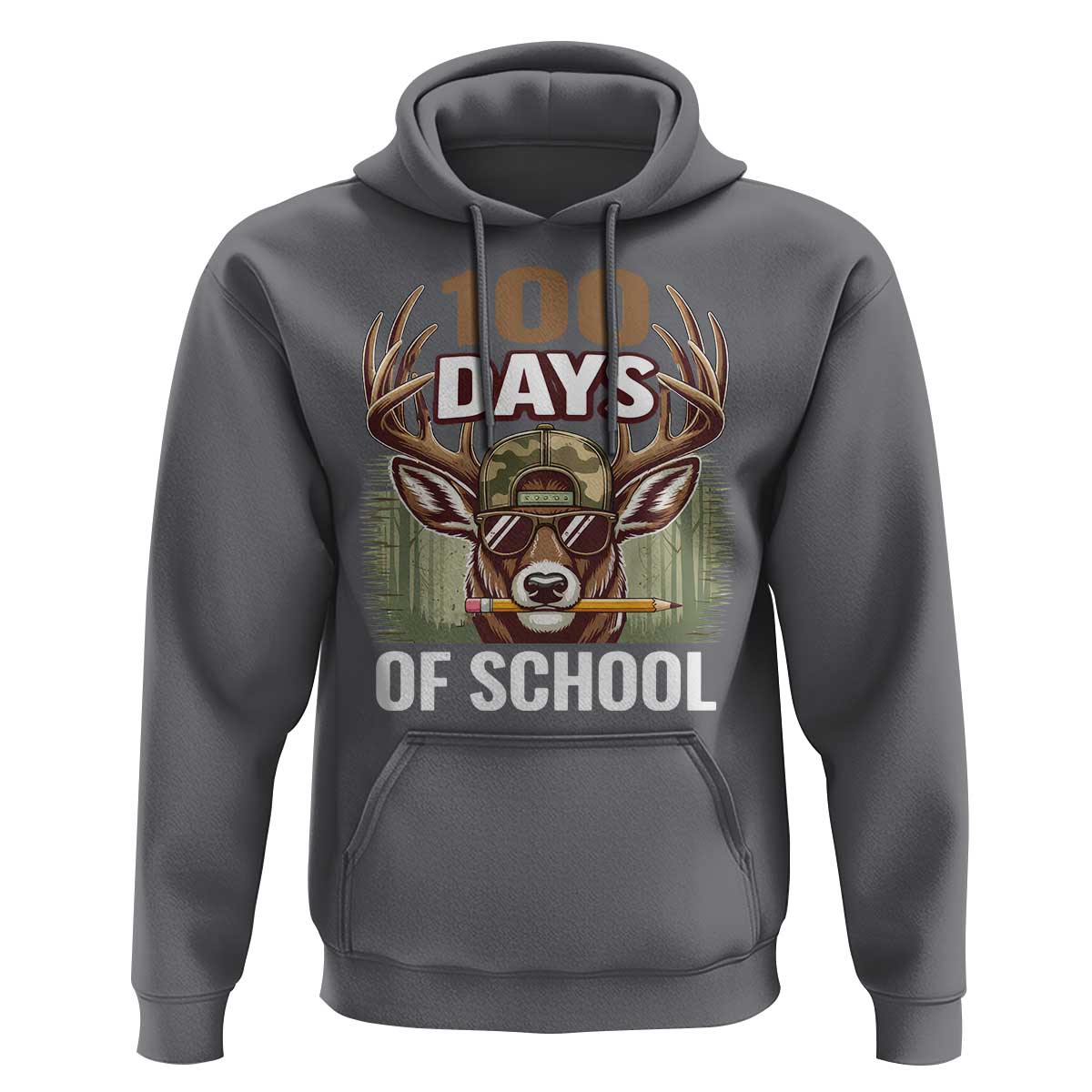 Deer 100 Days Of School Hoodie Camo Bucked 100 Days Smarter
