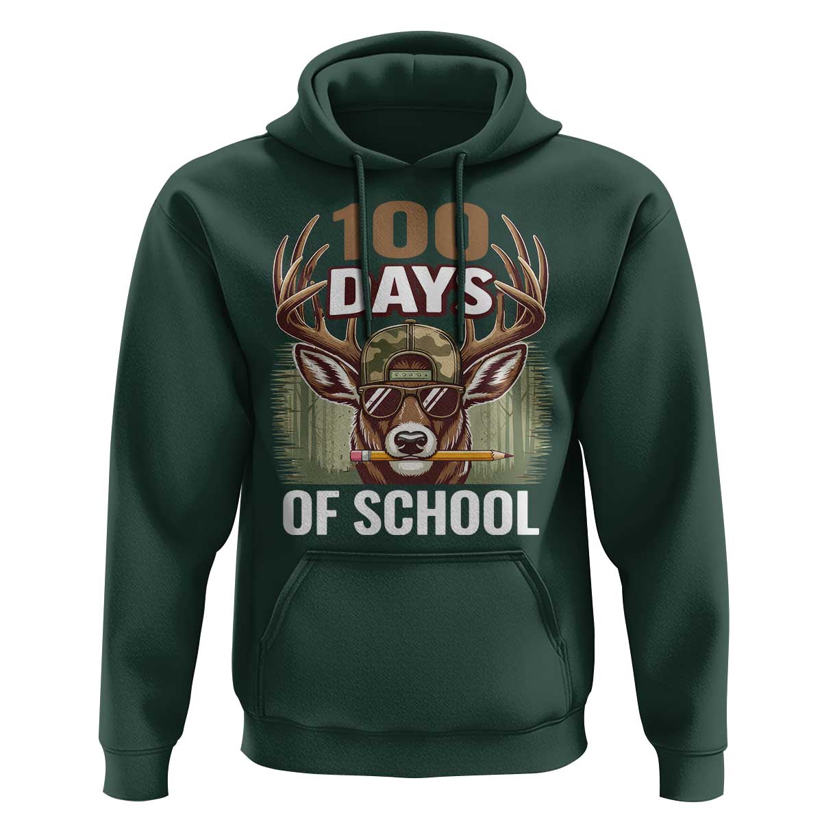 Deer 100 Days Of School Hoodie Camo Bucked 100 Days Smarter
