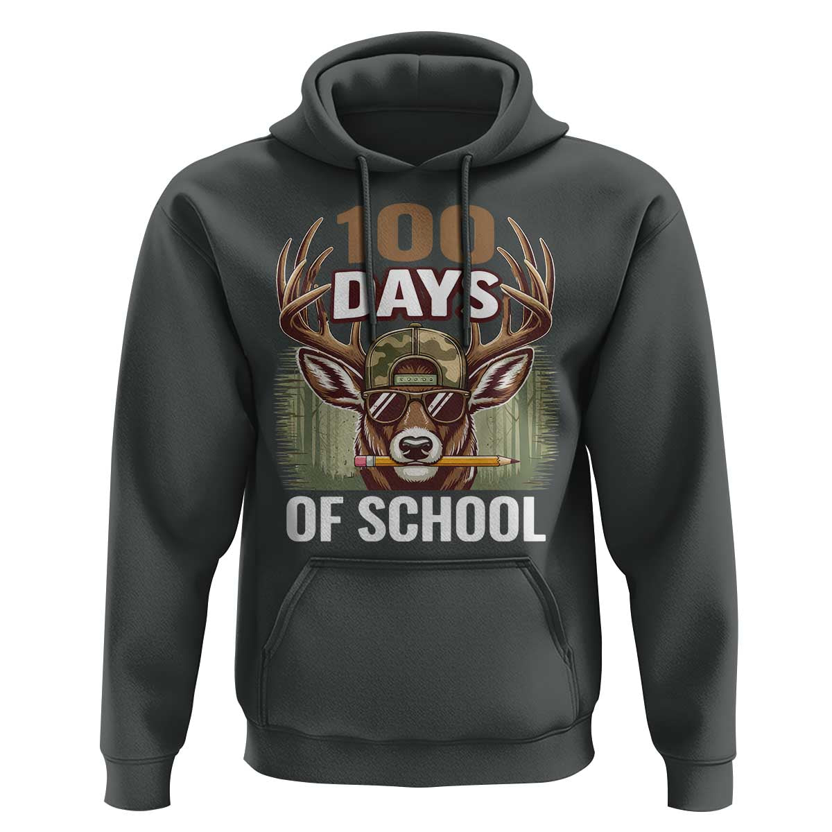 Deer 100 Days Of School Hoodie Camo Bucked 100 Days Smarter