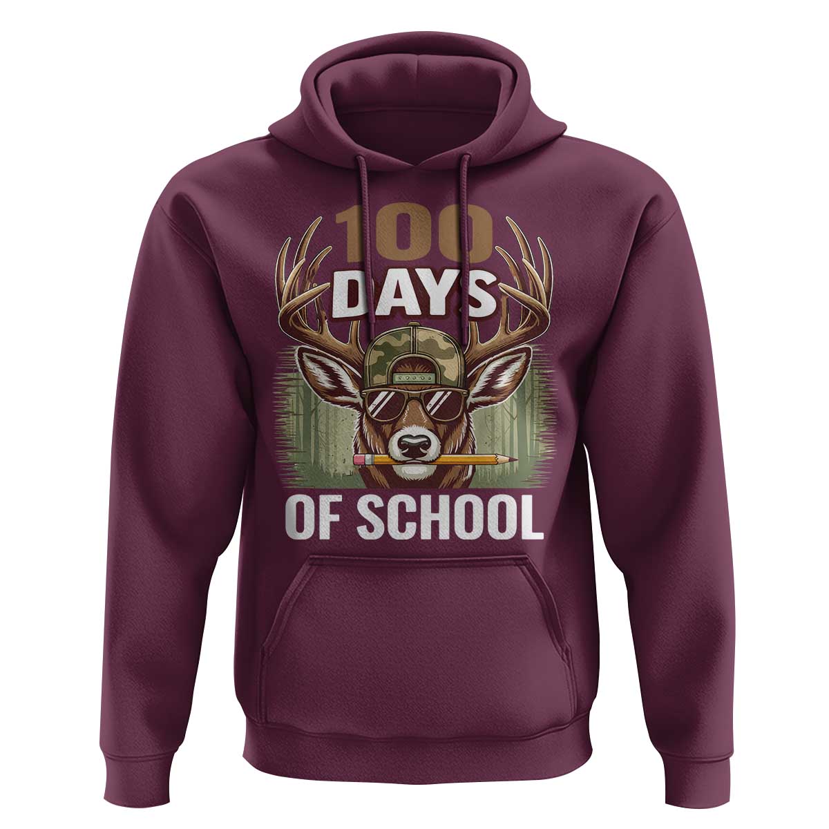 Deer 100 Days Of School Hoodie Camo Bucked 100 Days Smarter