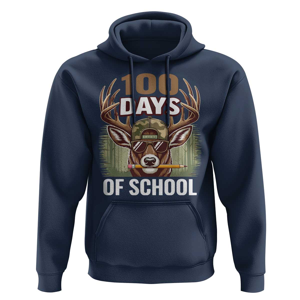 Deer 100 Days Of School Hoodie Camo Bucked 100 Days Smarter