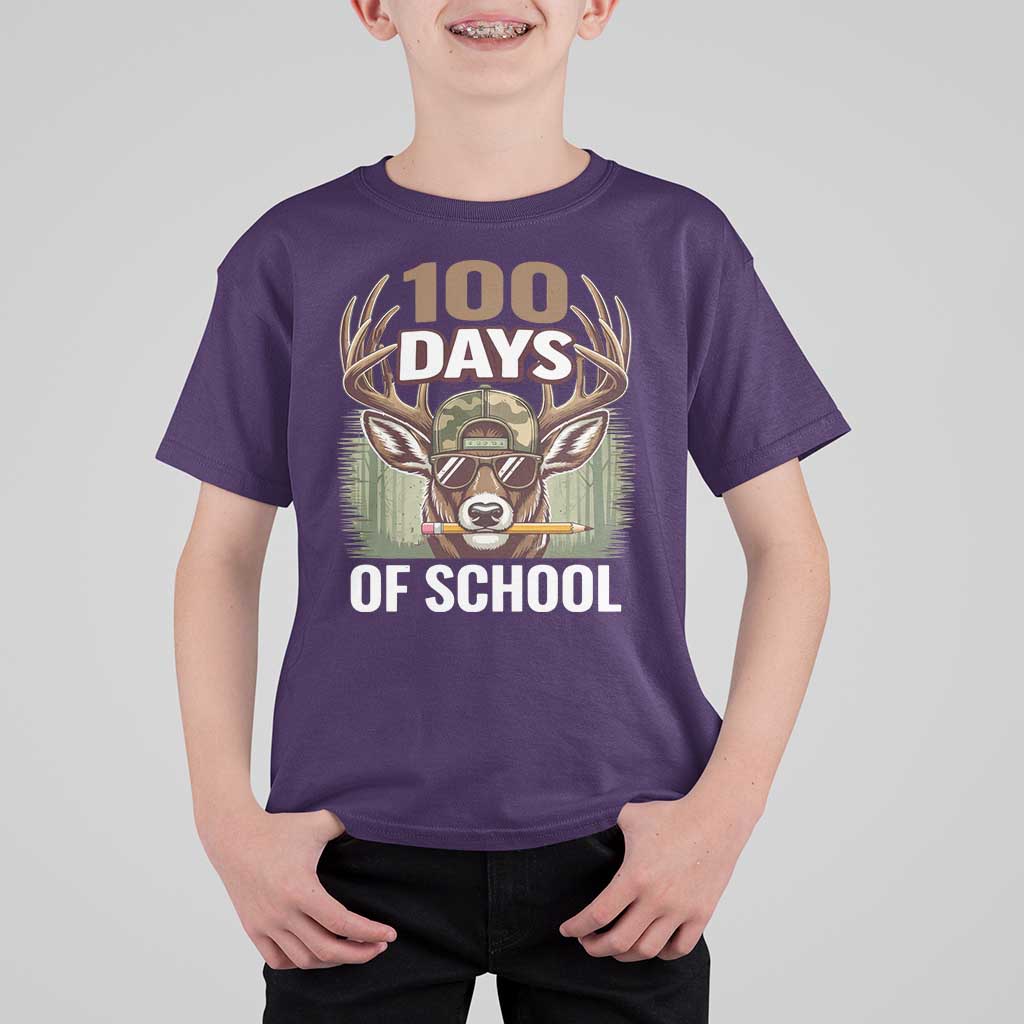 Deer 100 Days Of School T Shirt For Kid Camo Bucked 100 Days Smarter