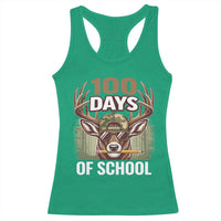 Deer 100 Days Of School Racerback Tank Top Camo Bucked 100 Days Smarter