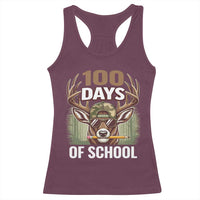 Deer 100 Days Of School Racerback Tank Top Camo Bucked 100 Days Smarter