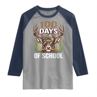 Deer 100 Days Of School Raglan Shirt Camo Bucked 100 Days Smarter