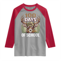 Deer 100 Days Of School Raglan Shirt Camo Bucked 100 Days Smarter