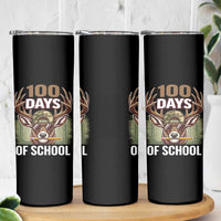 Deer 100 Days Of School Skinny Tumbler Camo Bucked 100 Days Smarter