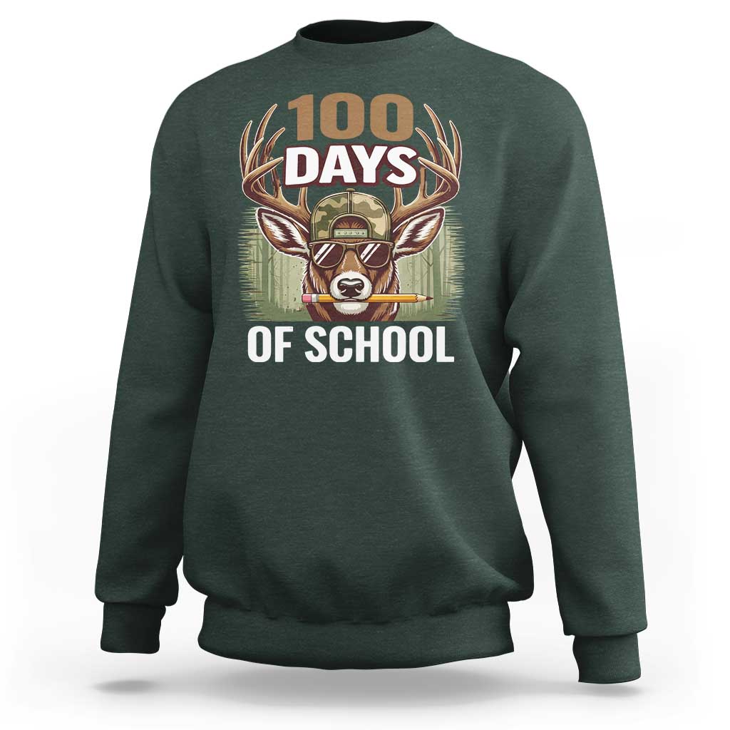 Deer 100 Days Of School Sweatshirt Camo Bucked 100 Days Smarter
