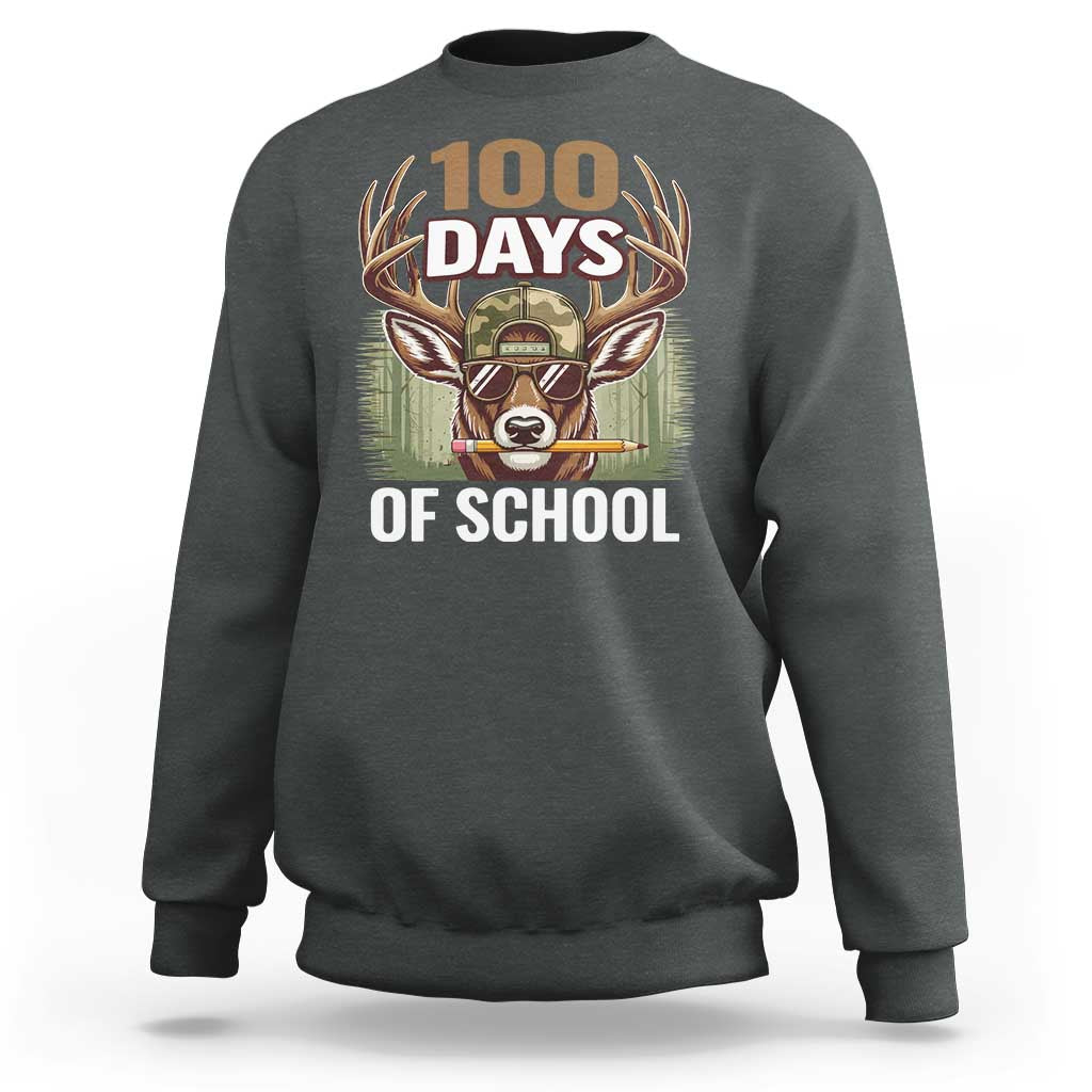 Deer 100 Days Of School Sweatshirt Camo Bucked 100 Days Smarter