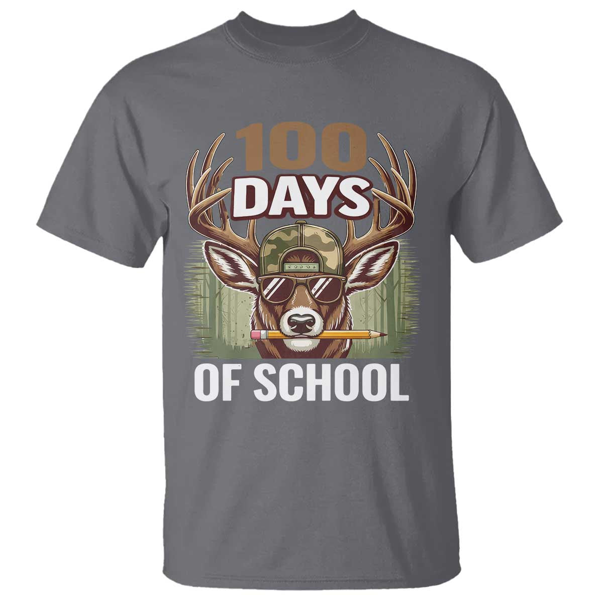 Deer 100 Days Of School T Shirt Camo Bucked 100 Days Smarter