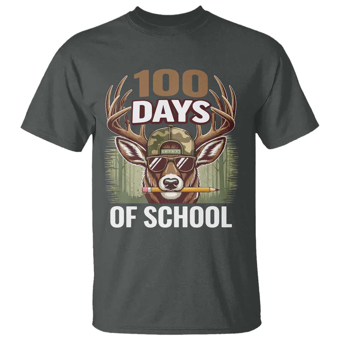 Deer 100 Days Of School T Shirt Camo Bucked 100 Days Smarter