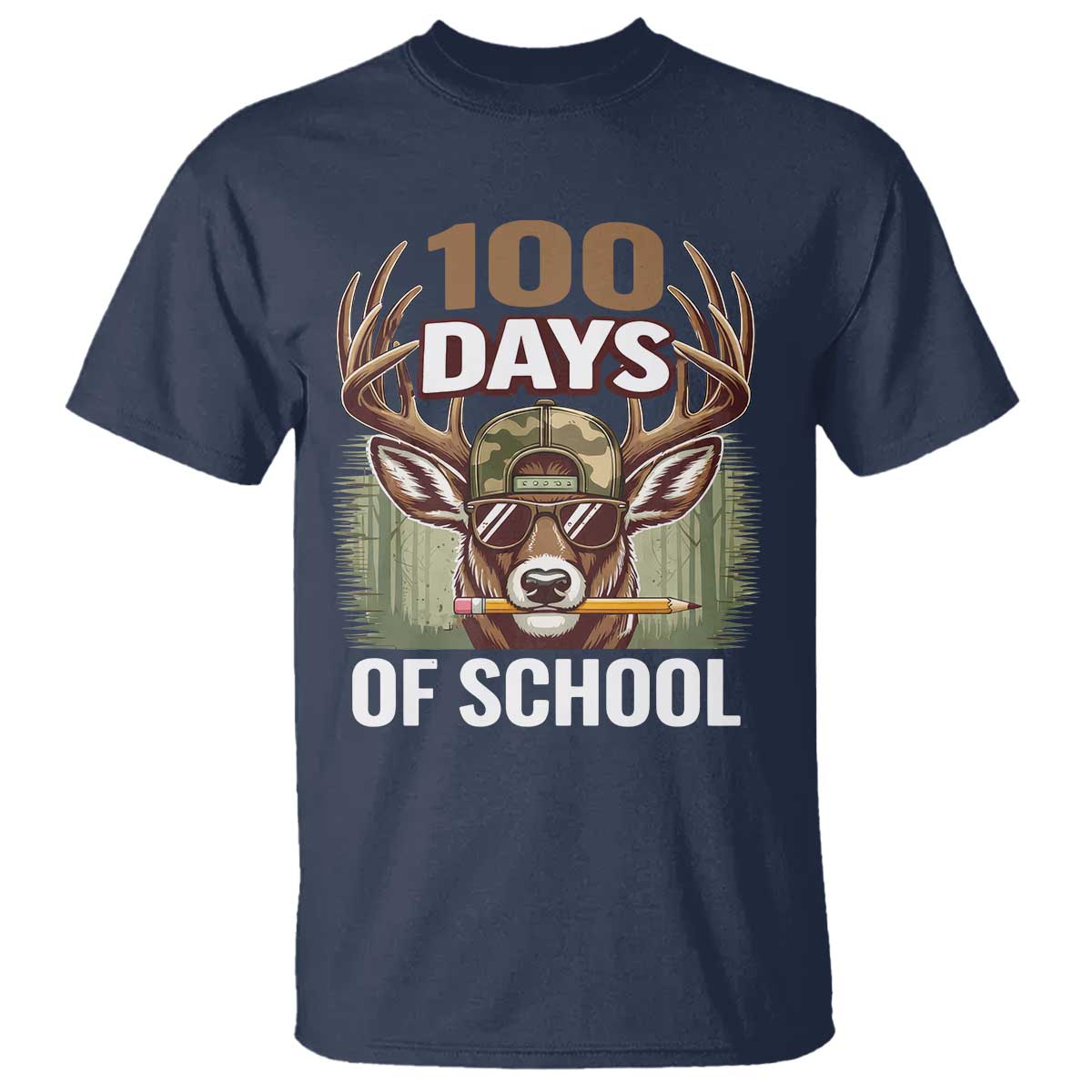 Deer 100 Days Of School T Shirt Camo Bucked 100 Days Smarter