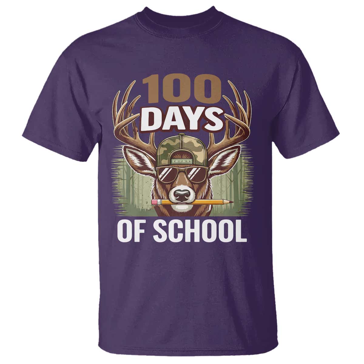 Deer 100 Days Of School T Shirt Camo Bucked 100 Days Smarter