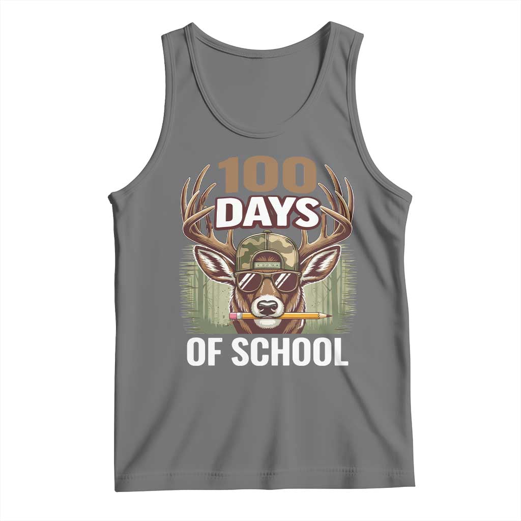 Deer 100 Days Of School Tank Top Camo Bucked 100 Days Smarter