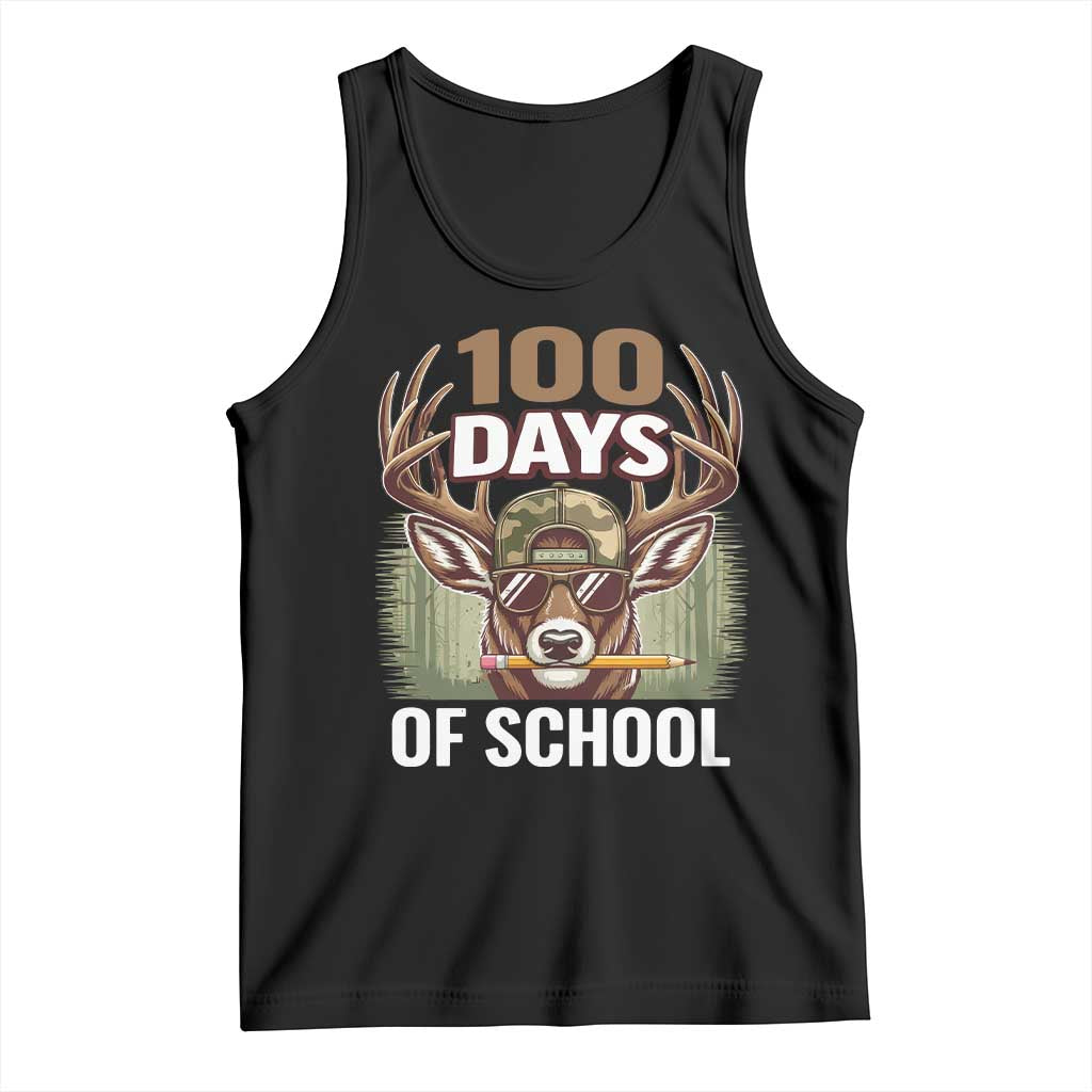 Deer 100 Days Of School Tank Top Camo Bucked 100 Days Smarter
