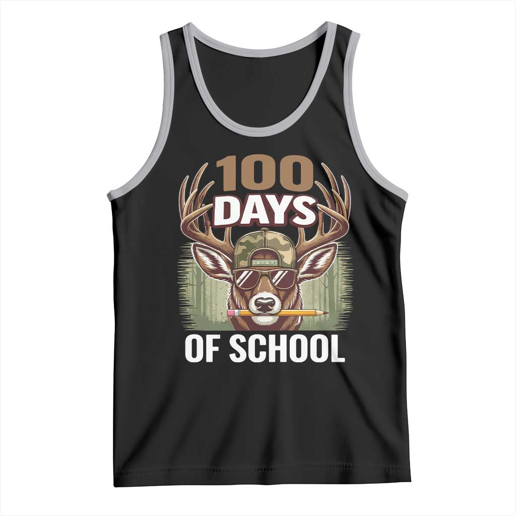 Deer 100 Days Of School Tank Top Camo Bucked 100 Days Smarter